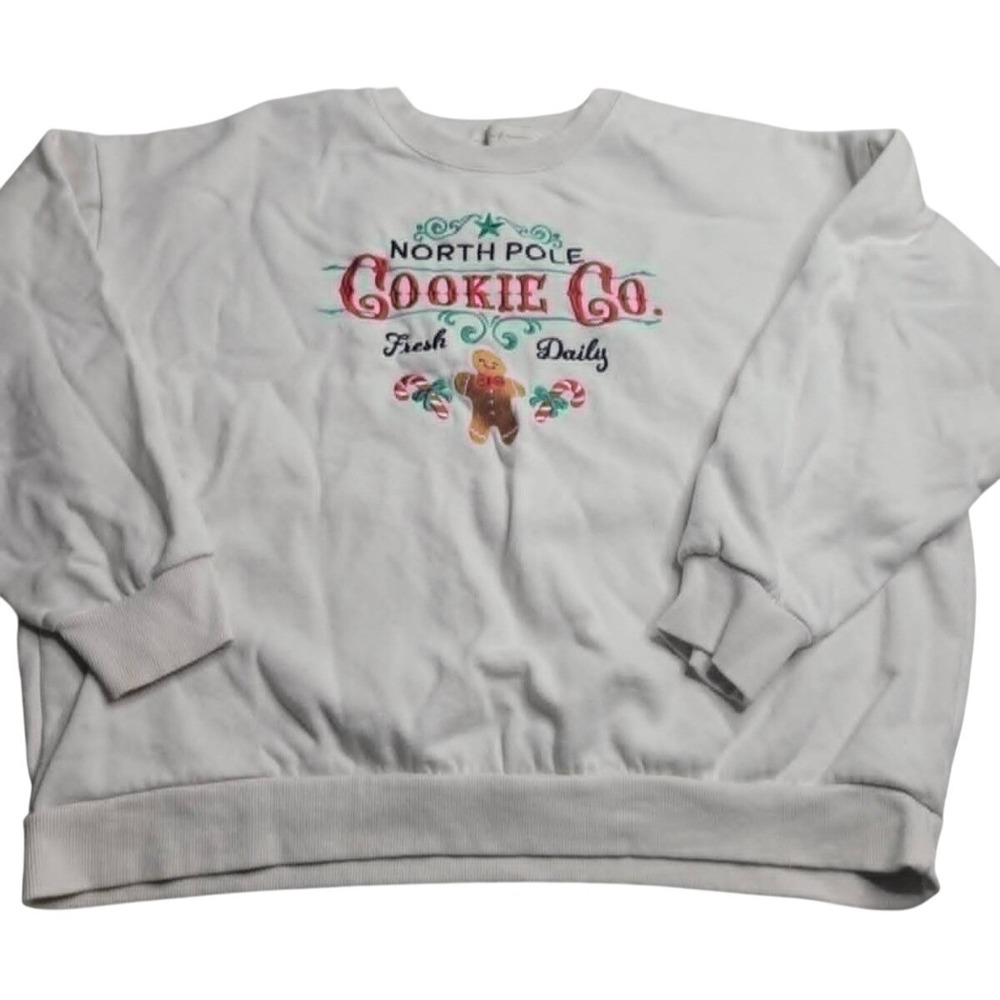State of Mine Embroidered Christmas Sweatshirt Holiday‎ Women's Large